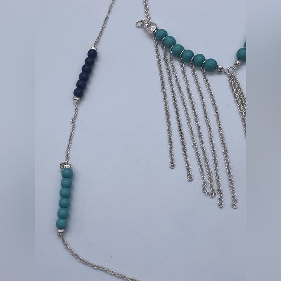 Icing Old Stock Blue Teal Boho Style Layered Necklace - Picture 6 of 10